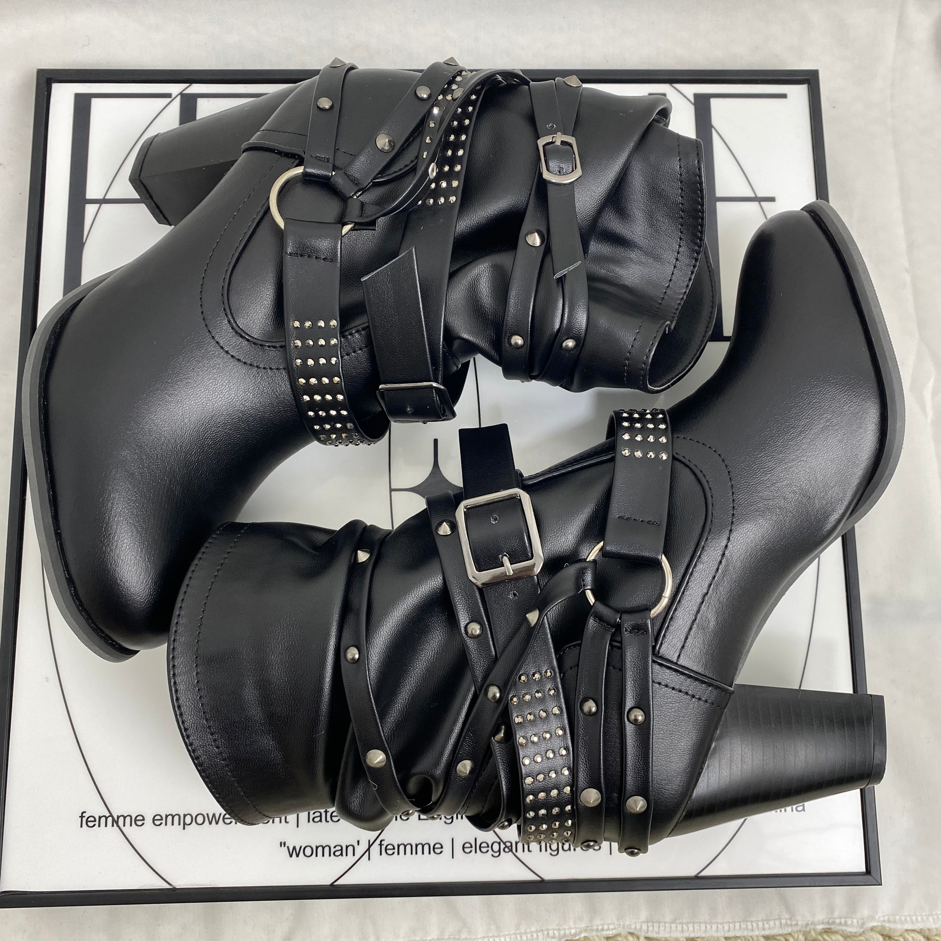 Belt Buckle Ankle Boots