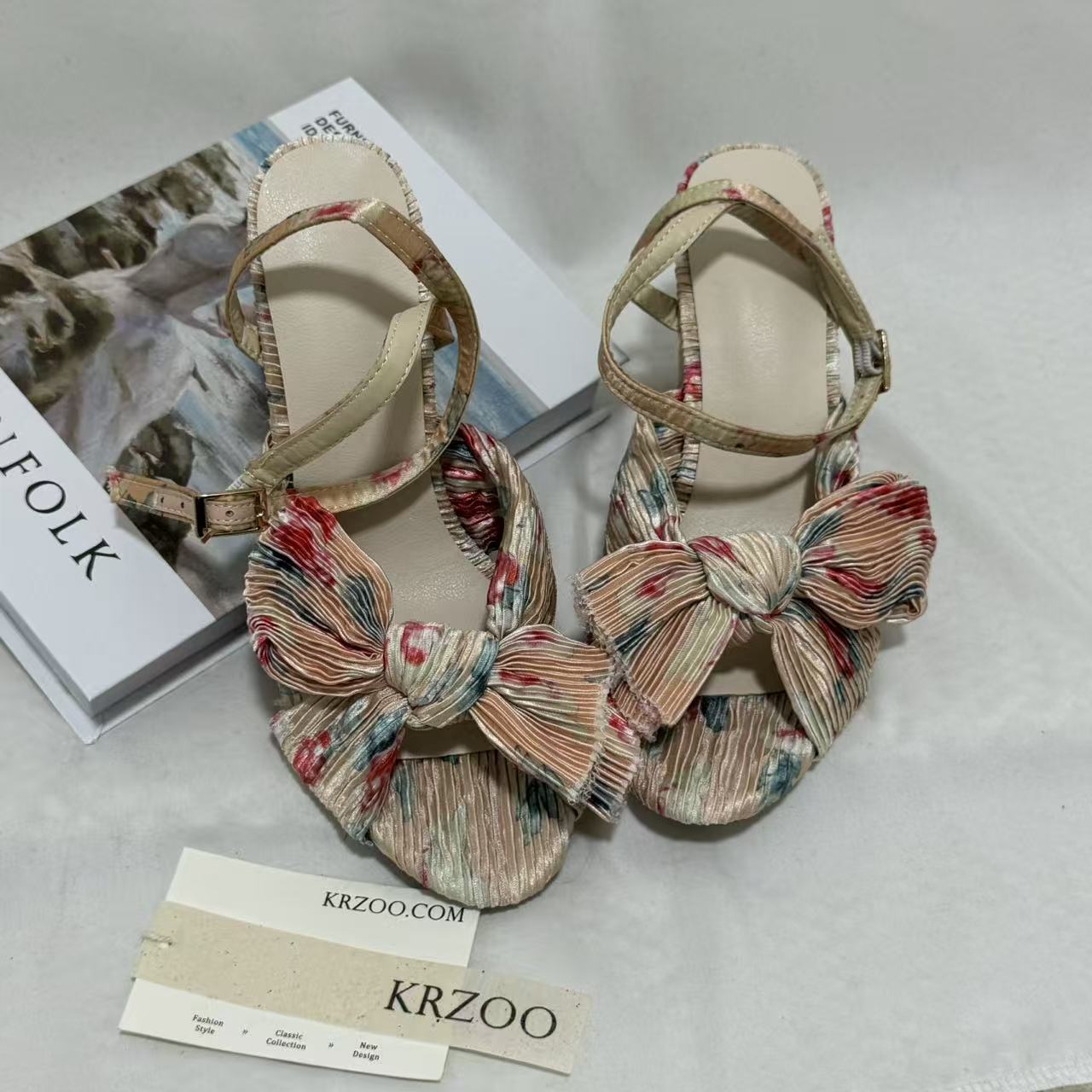 Vintage-Style Silk Shoes With Bows