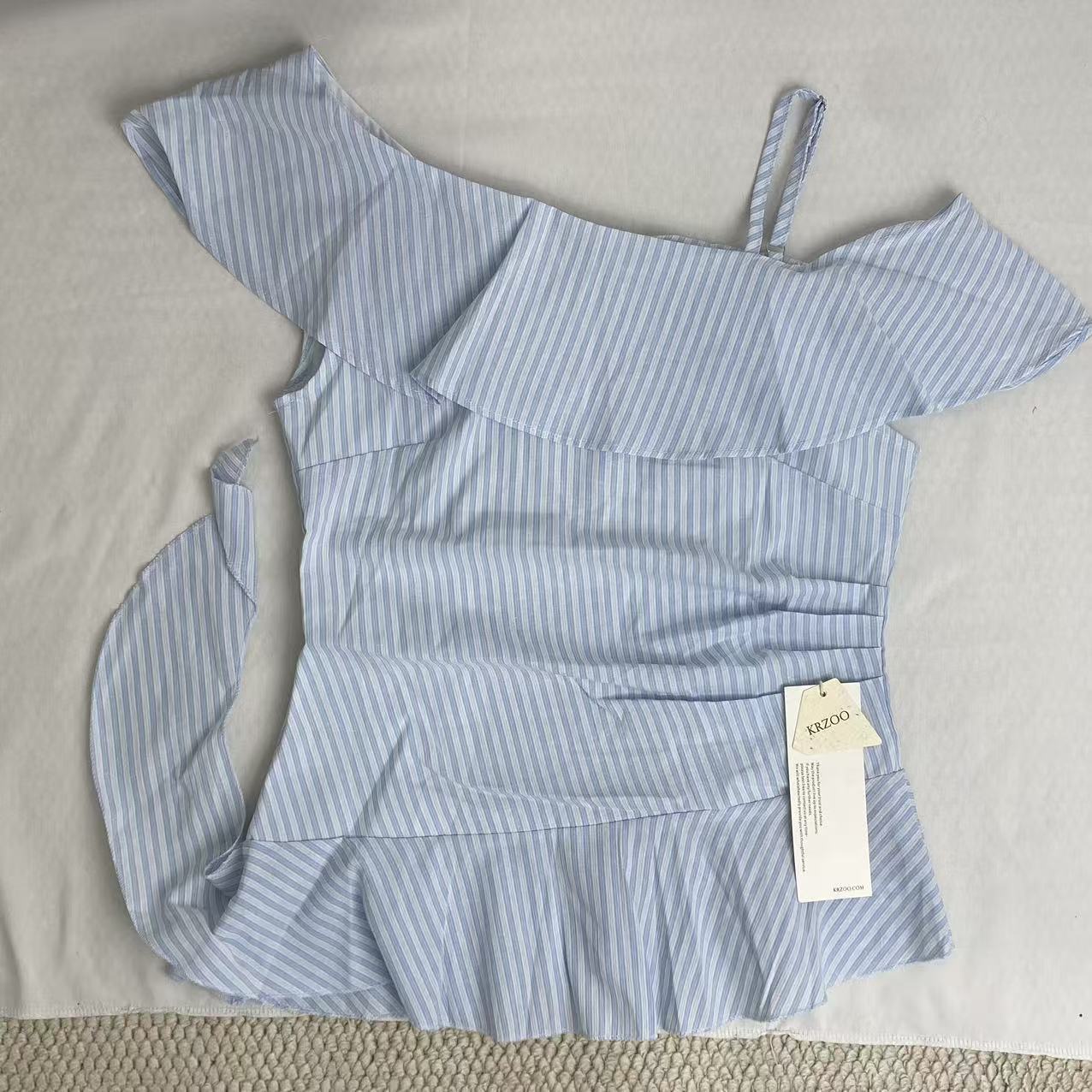 Ruffled striped blouse