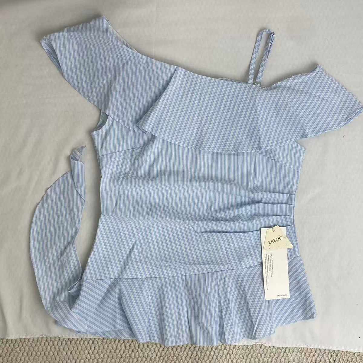 Ruffled striped blouse