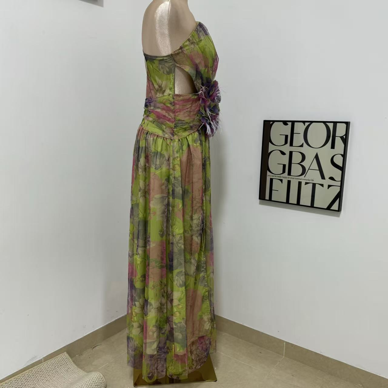 Party Mesh One-Shoulder Dress