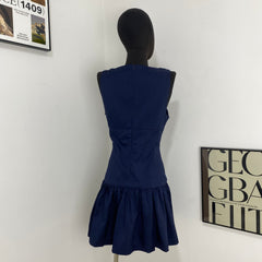 Sleeveless Short Dress With Bow