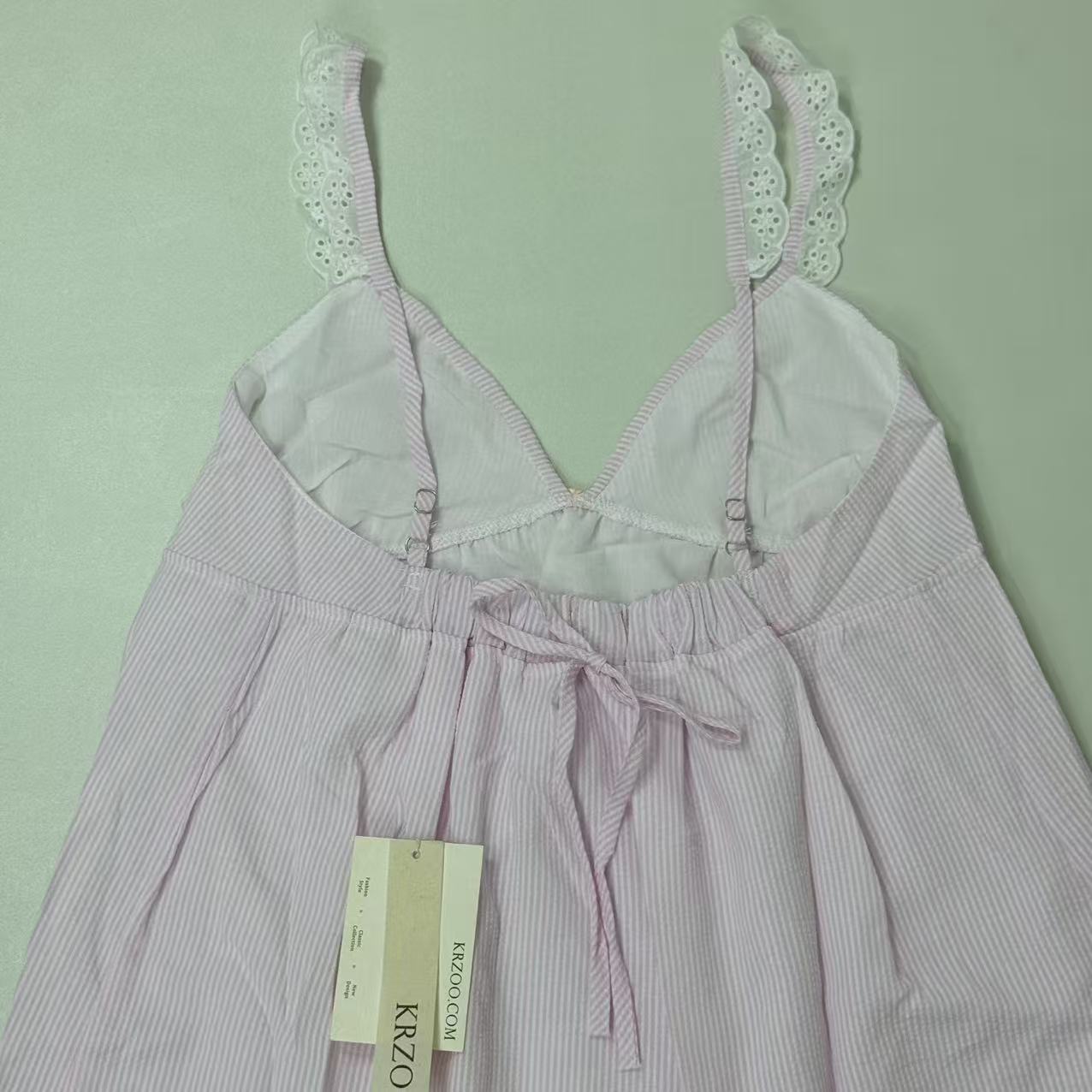 Lace trimmed halter top dress