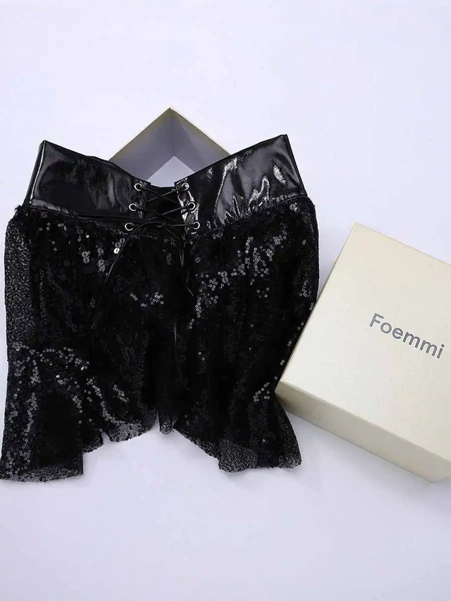 Sparkly Black Mini Skirt For Holidays And Celebrations