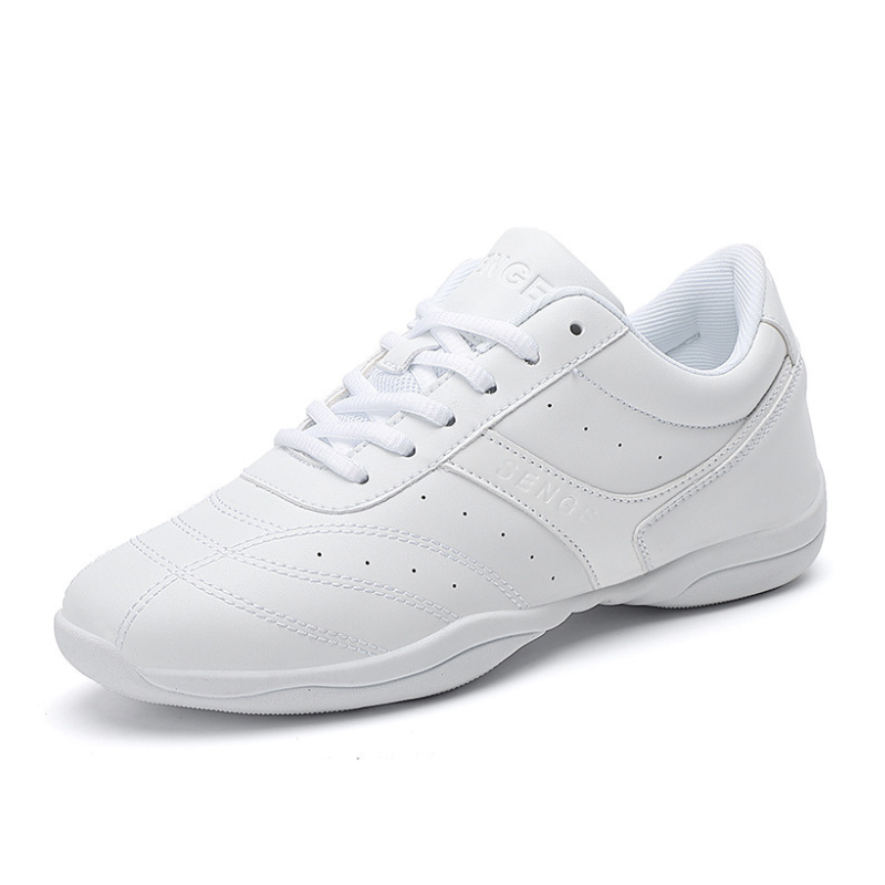 Women's White Microfiber PU JazShoes Lace-up Dance Sneakers