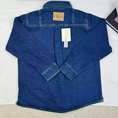 Loose-fitting long-sleeved denim jacket