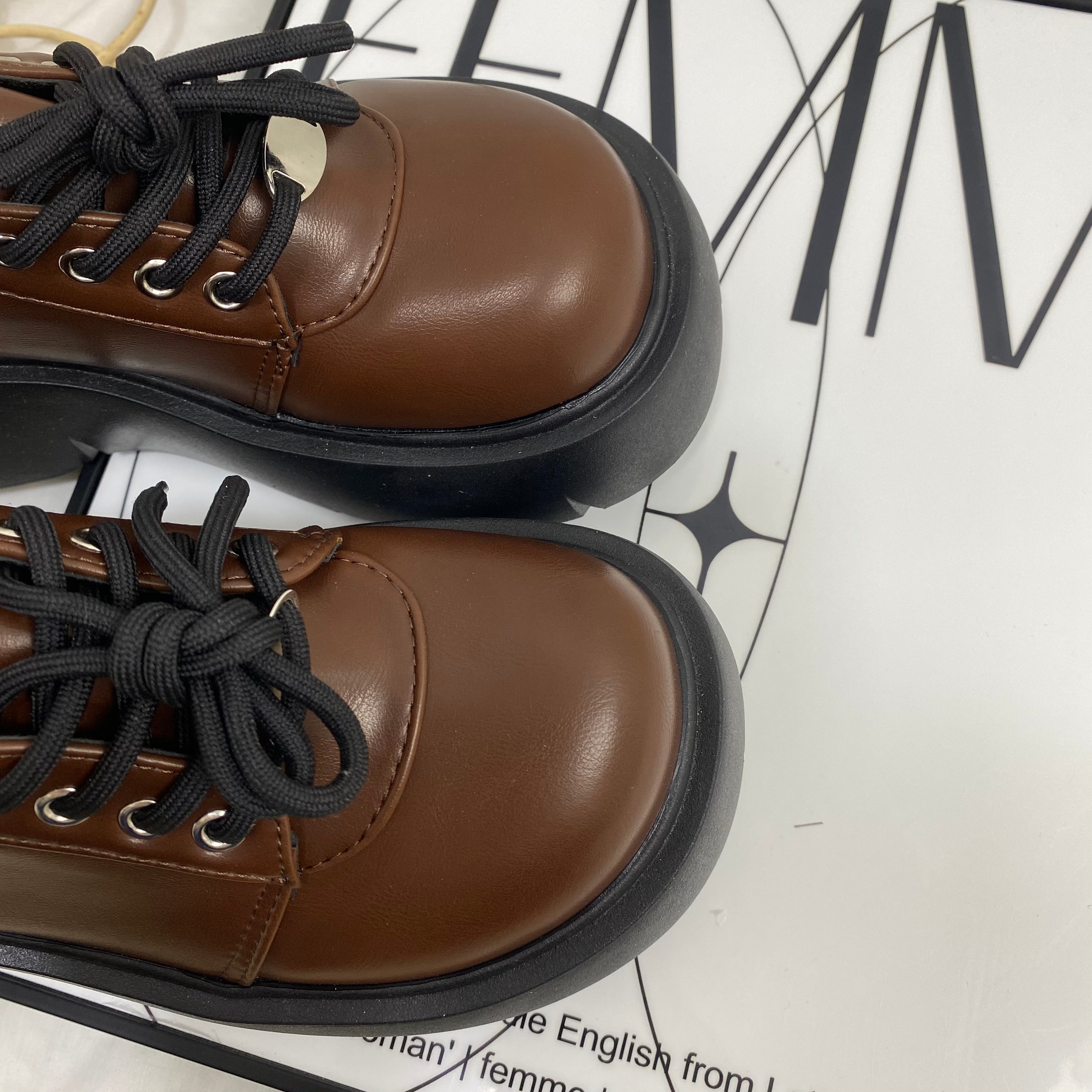 Thick-Soled British-Style Leather Shoes