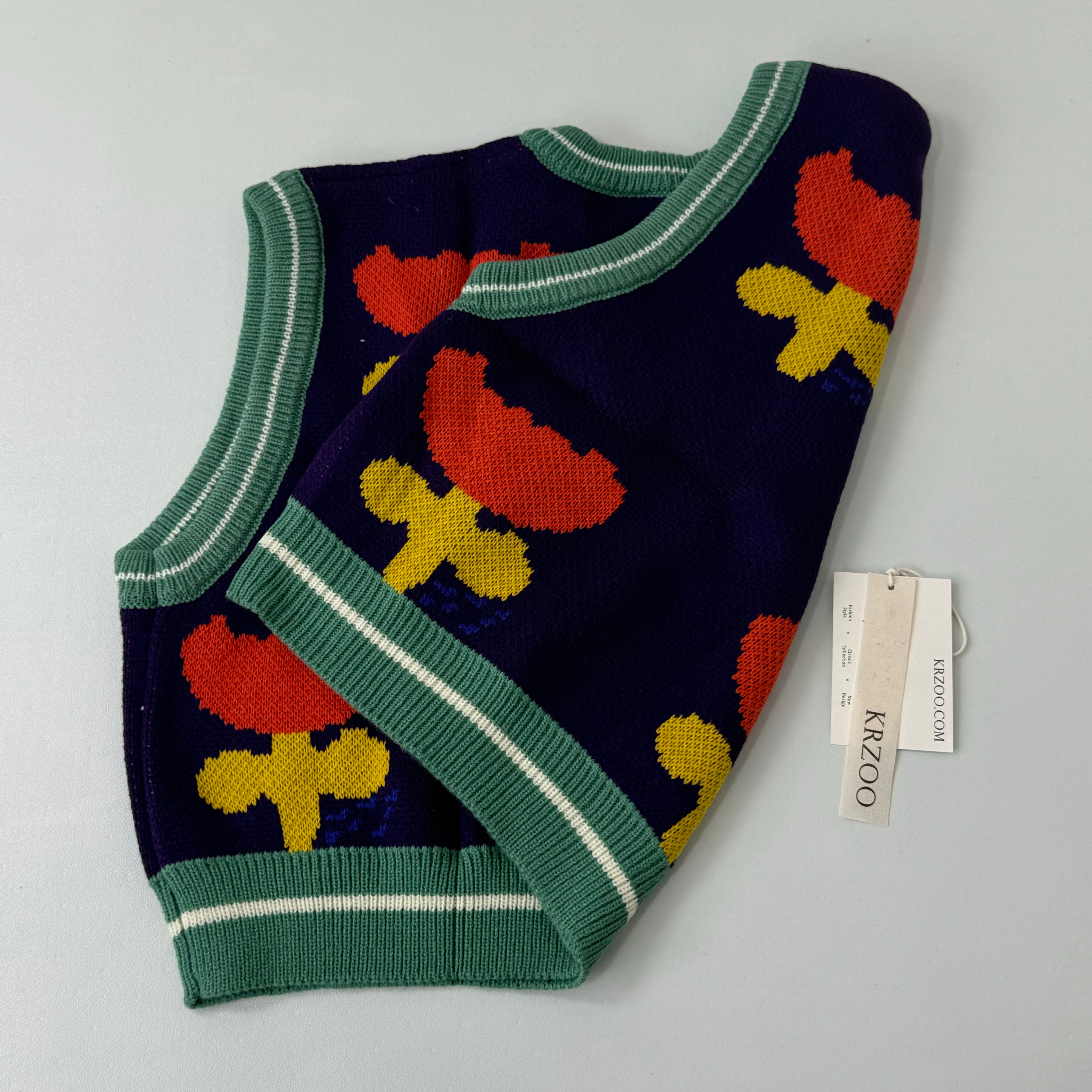 Purple embroidered sweater vest