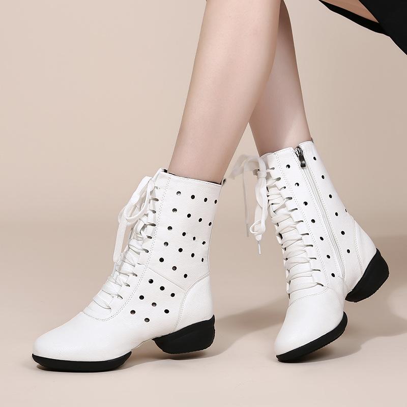 Women's Leatherette 4cm Heels JazWith Lace-up Dance Shoes/Dance Boots