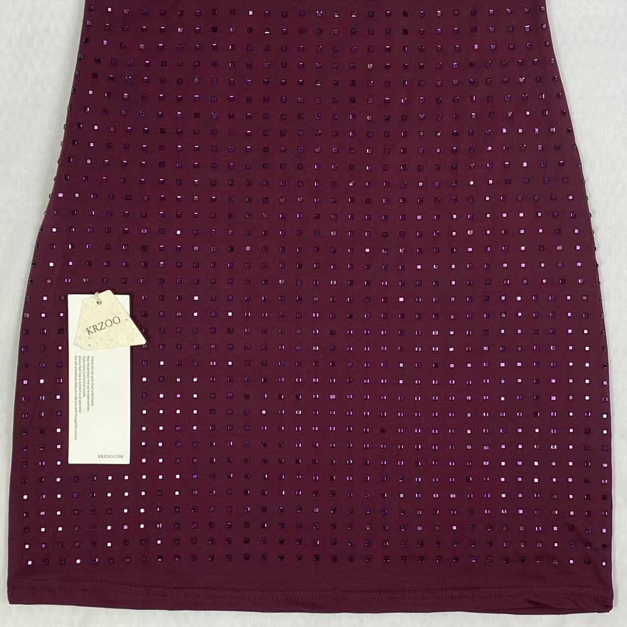 Stitched diamond fish-shaped sleeveless dress