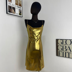 Elegant Low-Cut Backless Slip Dress