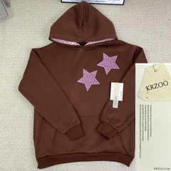 Gray leopard print five-pointed star hooded jacket