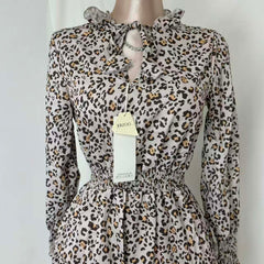 Leopard-Print Puff-Sleeve Dress