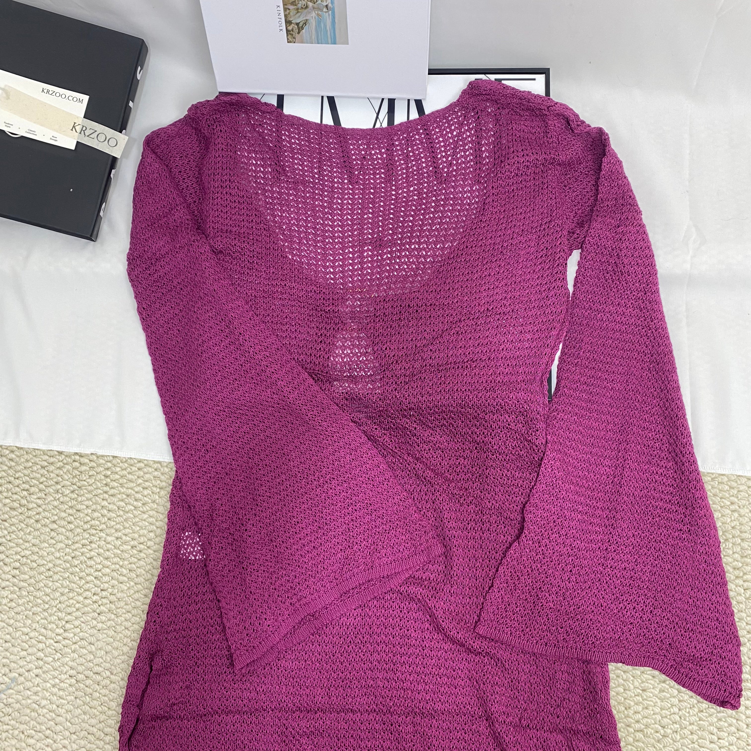 V-Neck Flared-Sleeve Dress