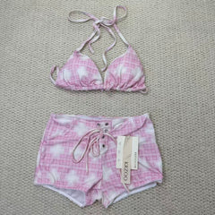 Striped two-piece bikini swimsuit