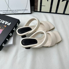 Soft leather slip-resistant slippers