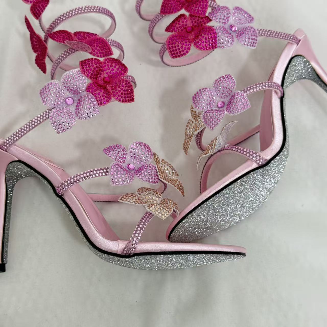 Stiletto Floral Butterfly High Heels