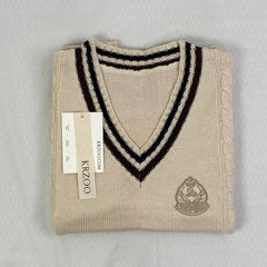 College-style knitted pullover vest