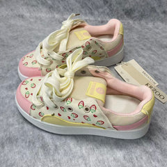 Multi-color strawberry printed loafers