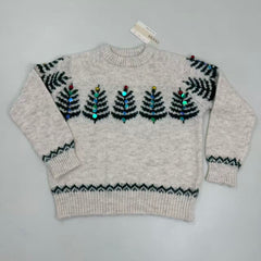 Heavy Industry Christmas Tree Plaid Knitted Sweater