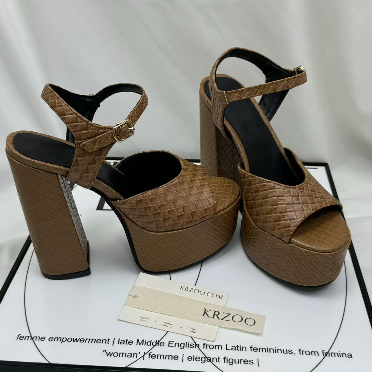 Thick-soled waterproof platform high heels