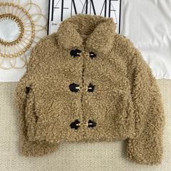 Street-Style Drawstring Fleece Jacket