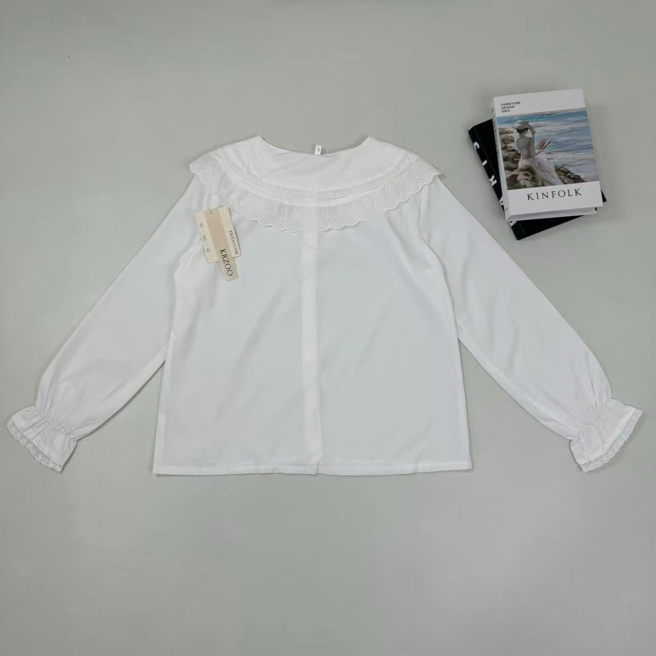 Baby collar shirt with long sleeves