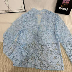 Openwork Casual Lace Shirt