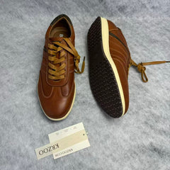 Leather English-style lace-up shoes