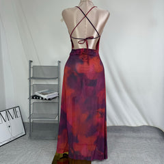 Metallic circle slit dress