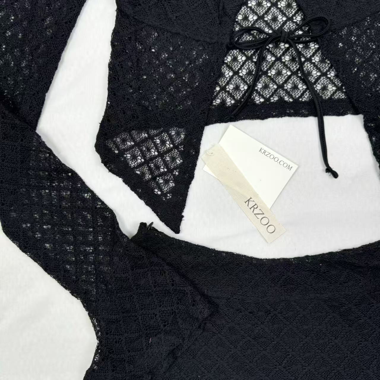 Long-sleeved strapless short skirt set