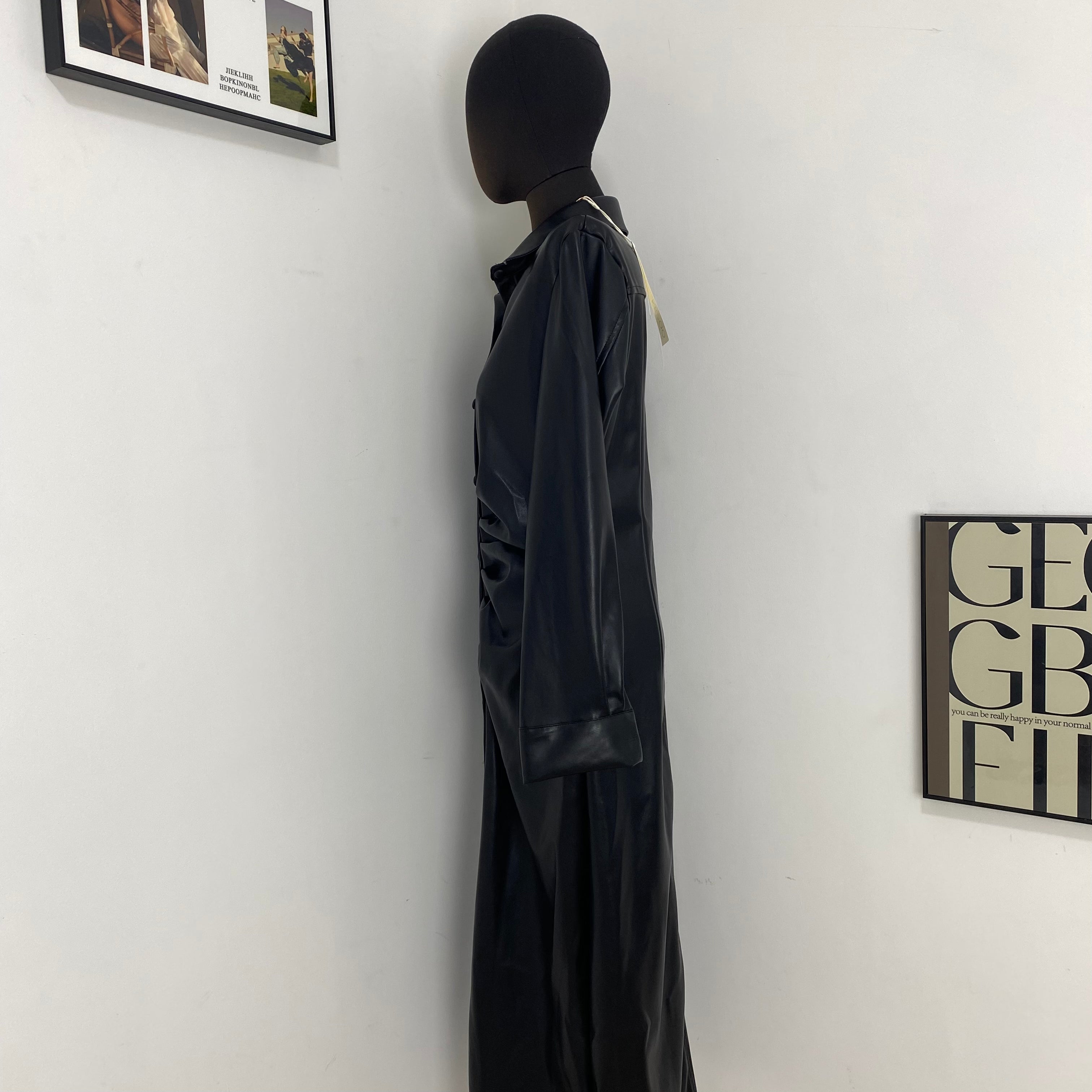 Single-Breasted Ruched Dress