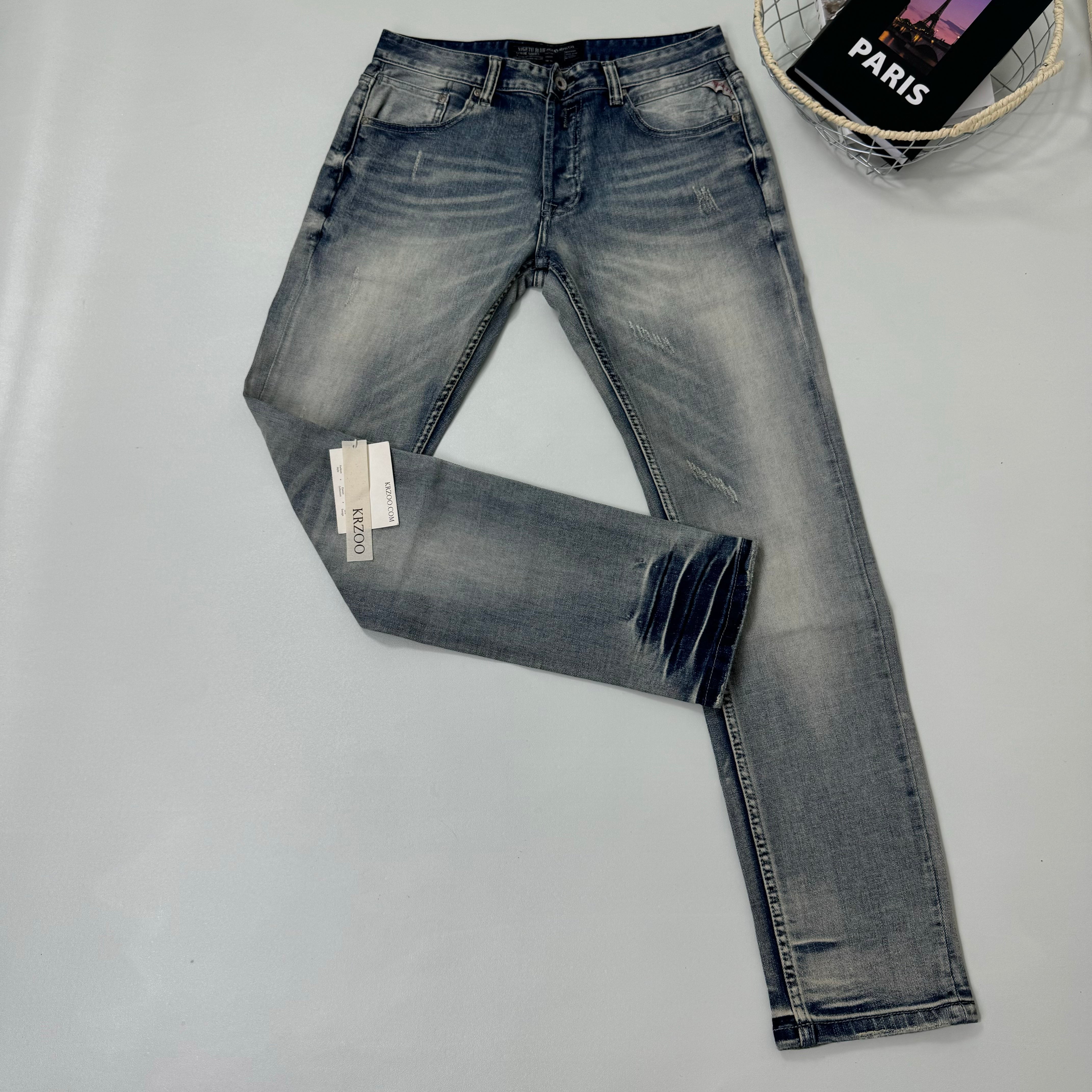 Washable micro-flare stretch slim-fit jeans