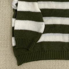 Crew Neck Striped Loose Knit Sweater