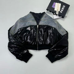 Jeans quilted down puffer jacket