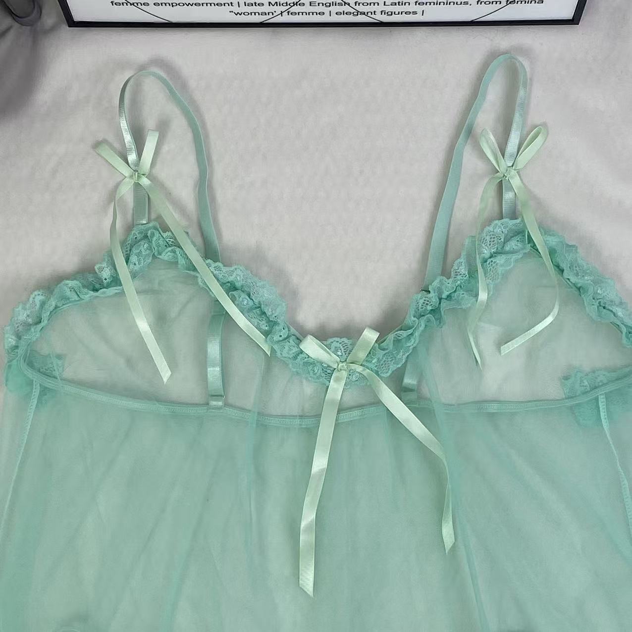 Backless strapless sheer net dress set