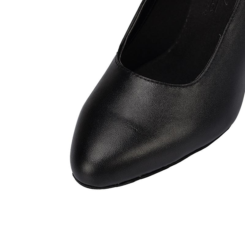 Women's Customized Heel Black Real Leather Ballroom Dance Shoes Character Dance Shoes