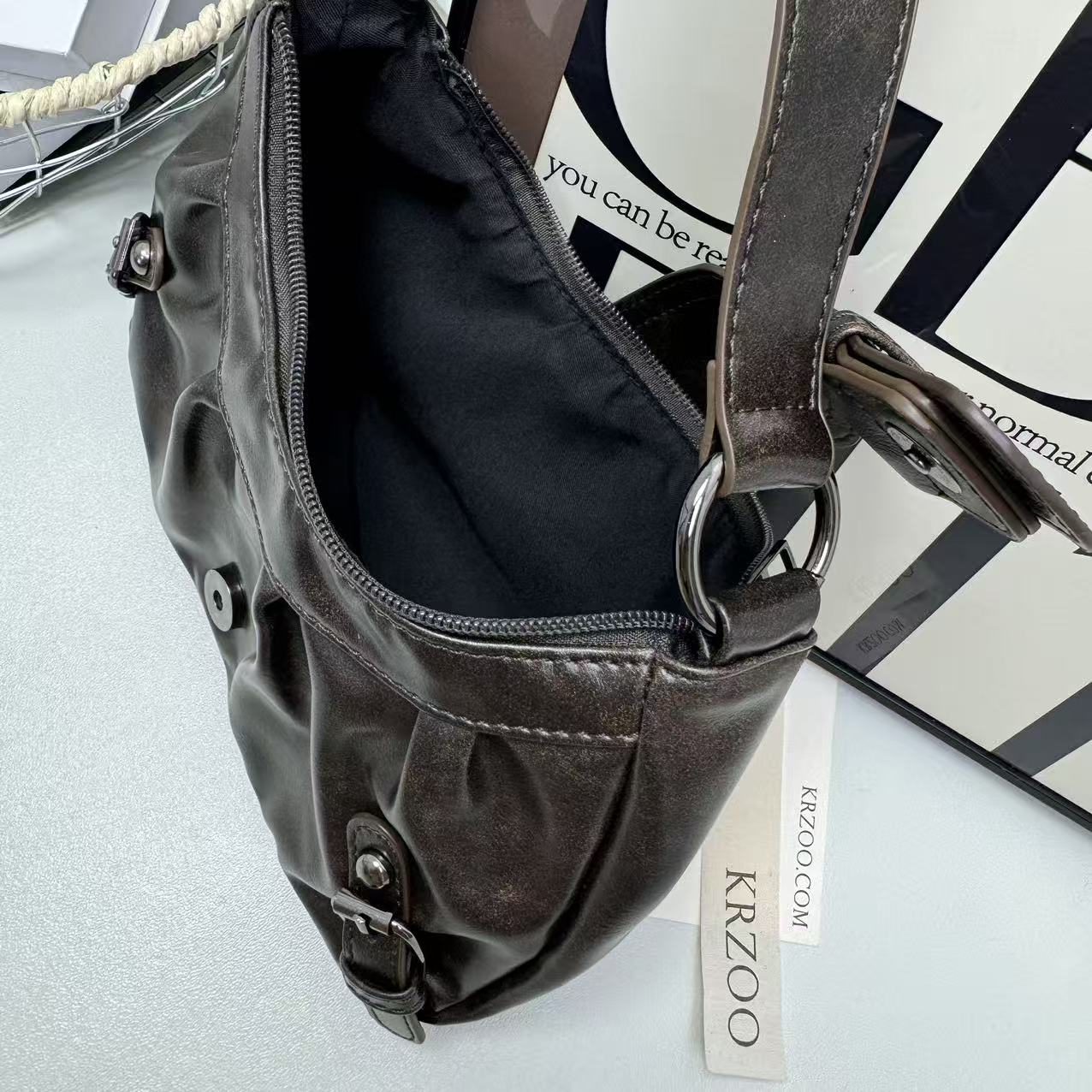 PU leather single-shoulder handbag