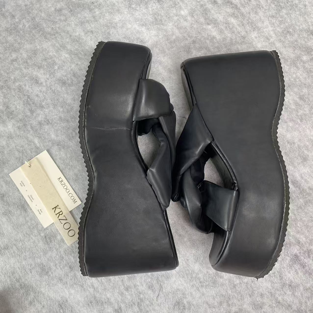 Outerwear with thick soles and high heels