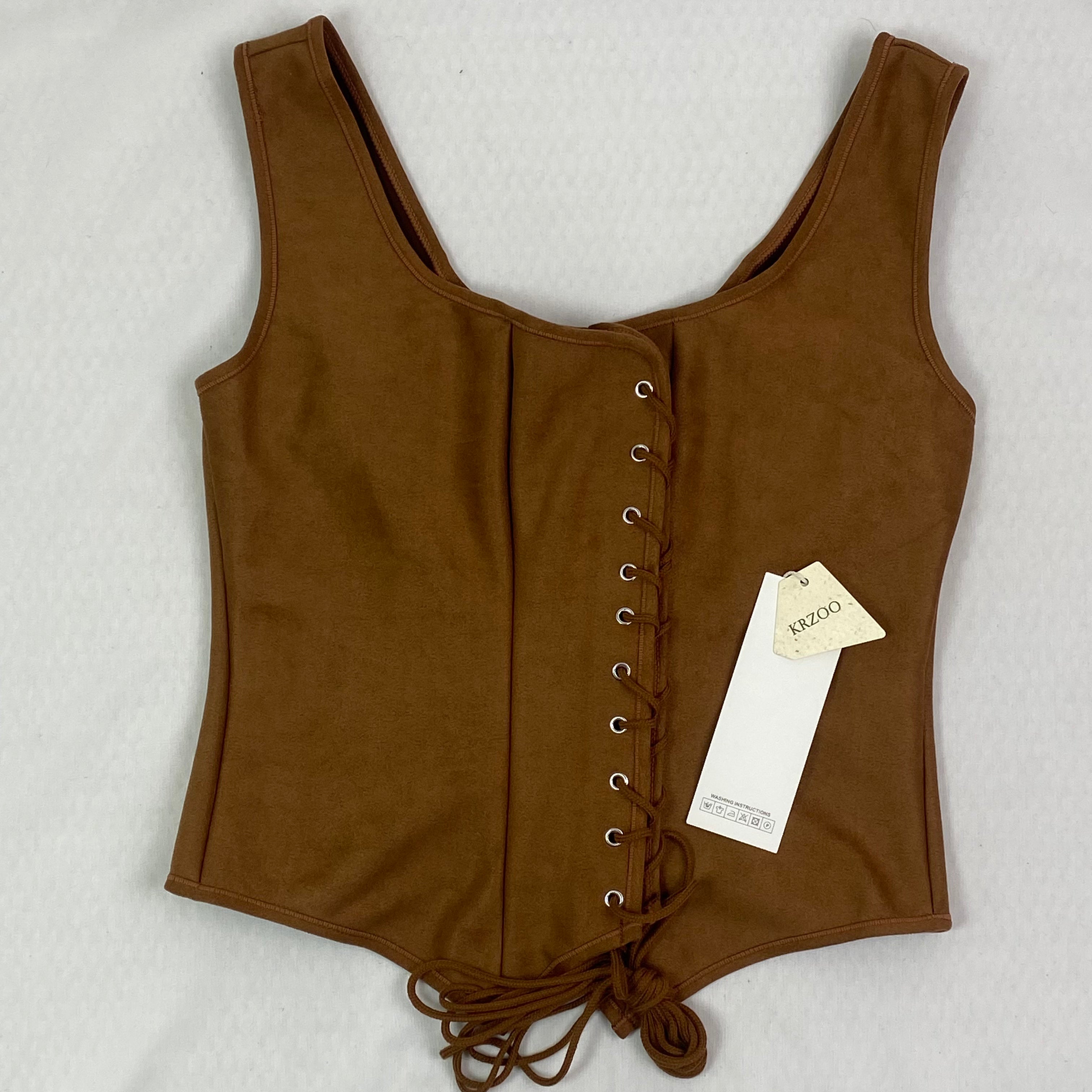 Leather suede drawstring jacket
