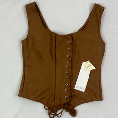 Leather suede drawstring jacket