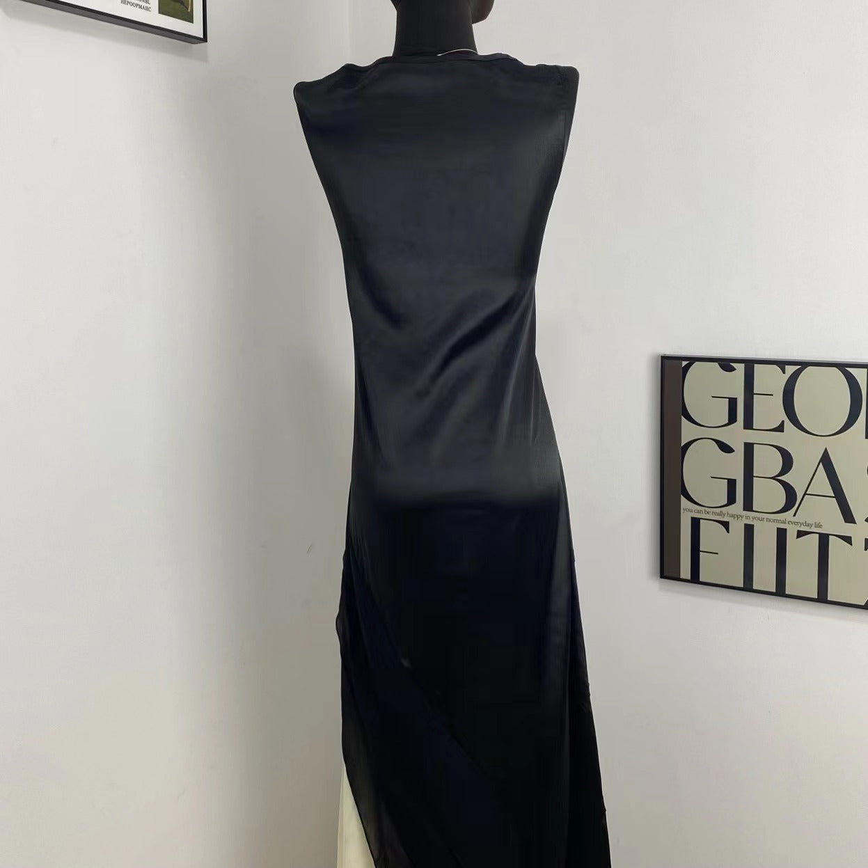Solid Black Elegant Commuter Skirt