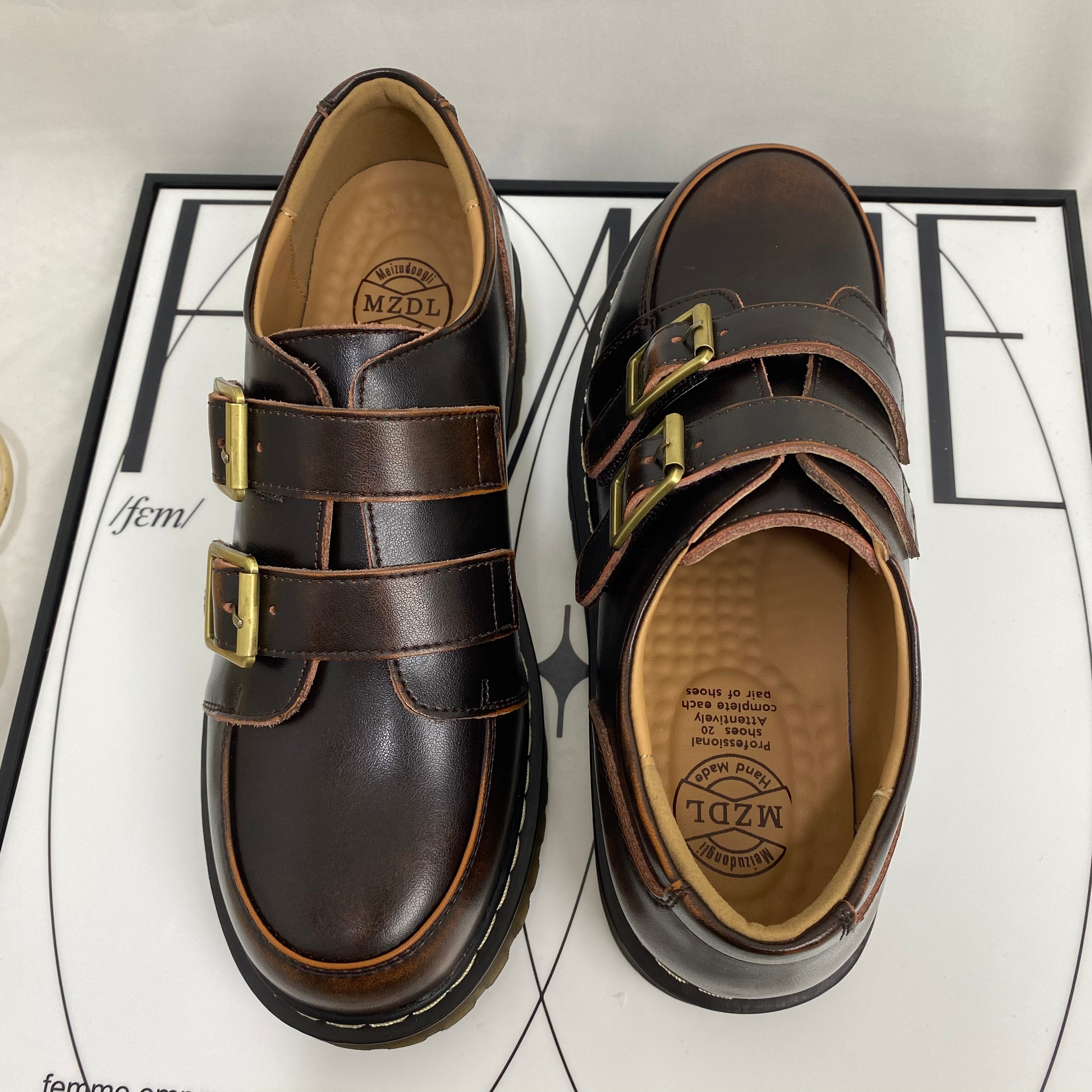 British-Style Big-Toed Leather Shoes