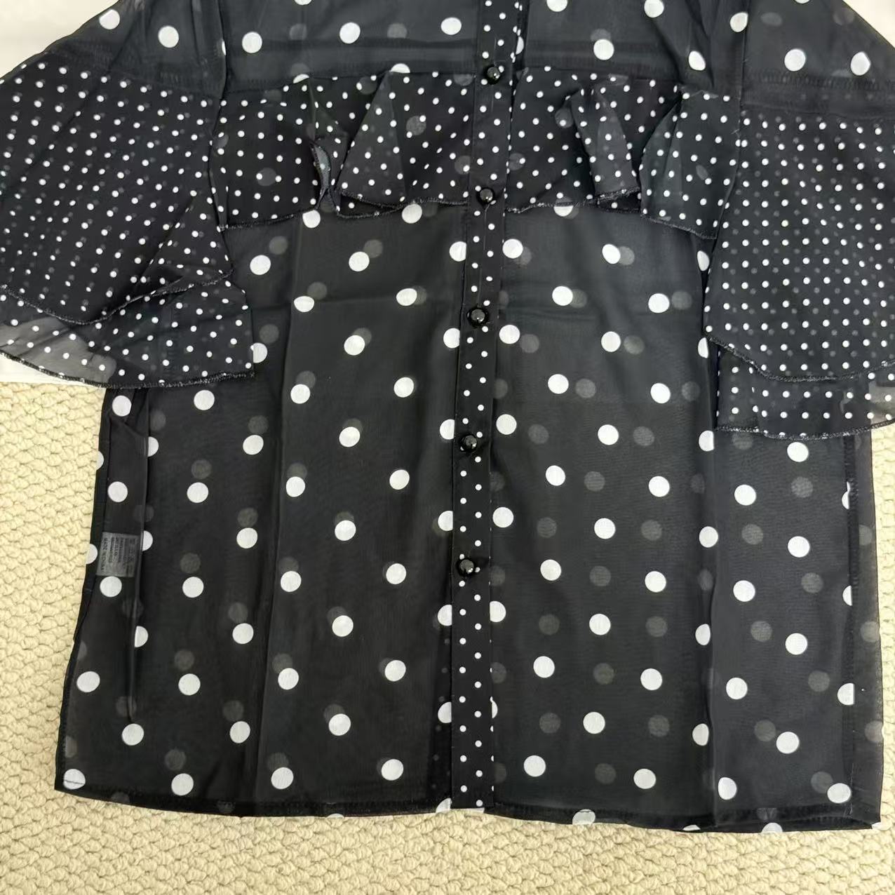 Elegant Polka-Dot Chiffon Blouse