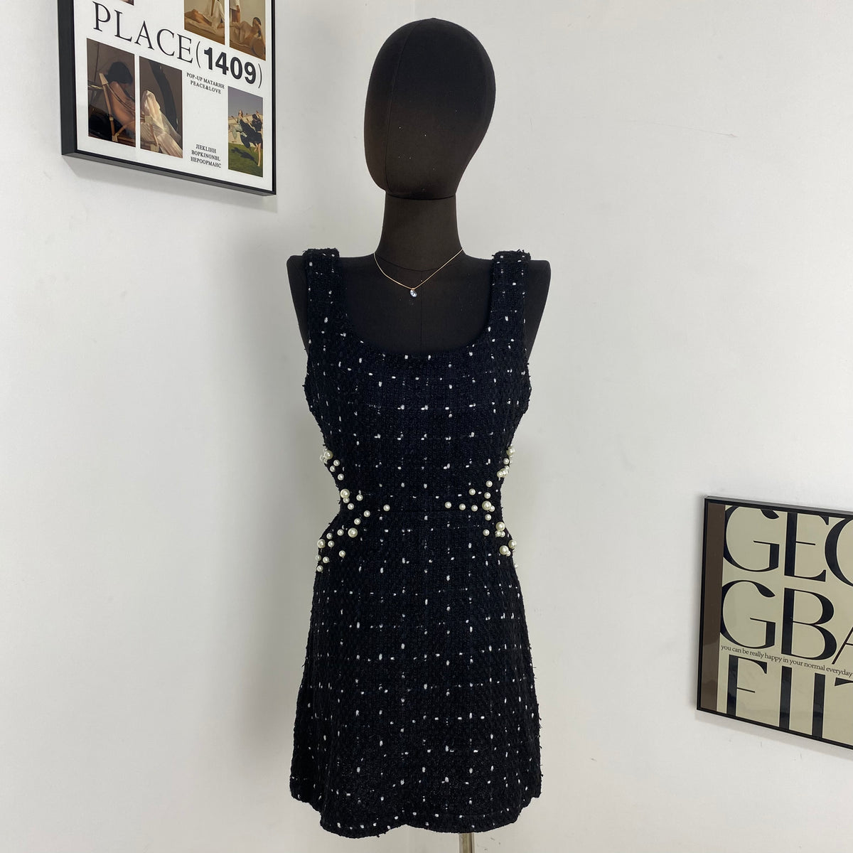 Pearl-Embellished Slip Dress