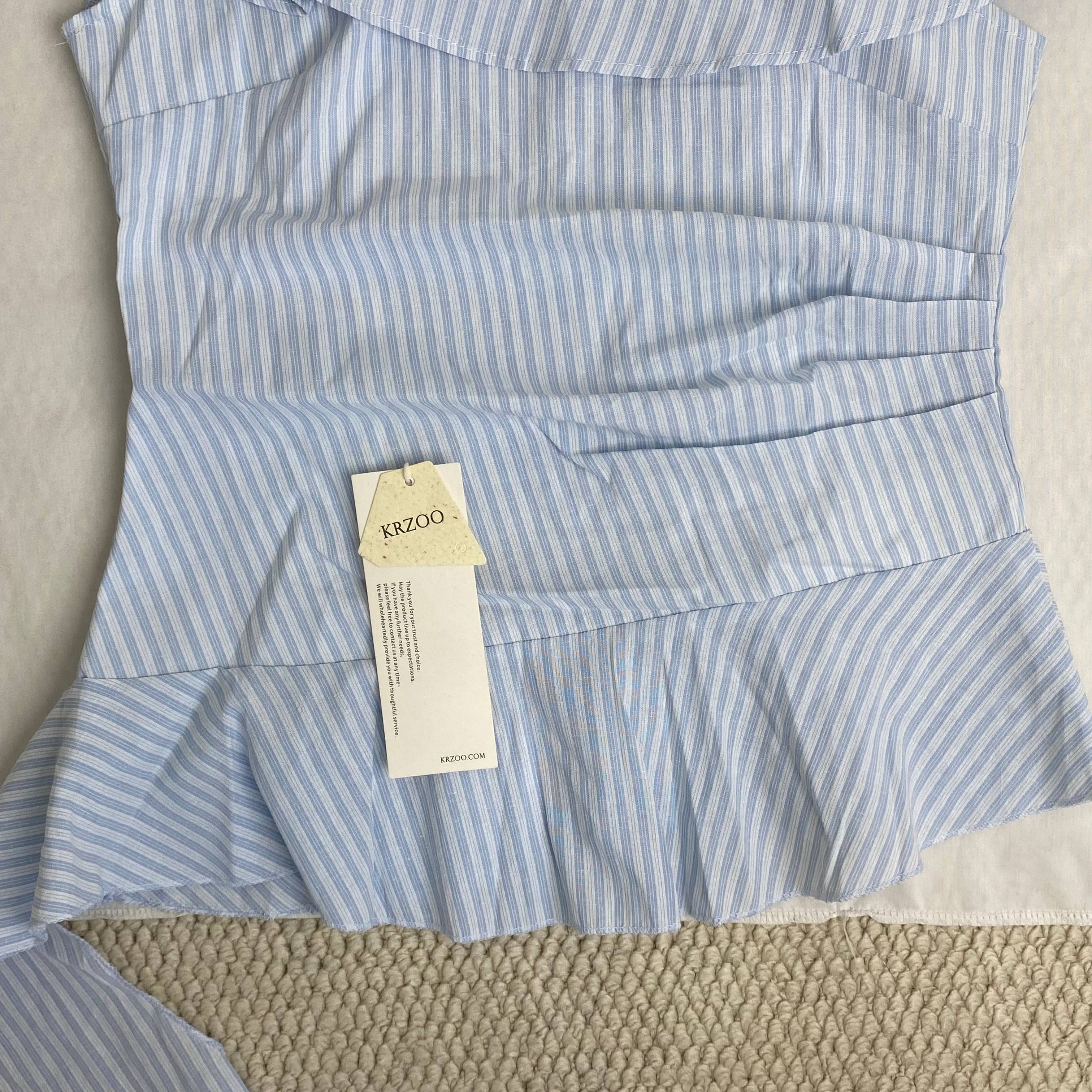 Ruffled striped blouse