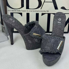 Low heel waterproof platform high heel shoes
