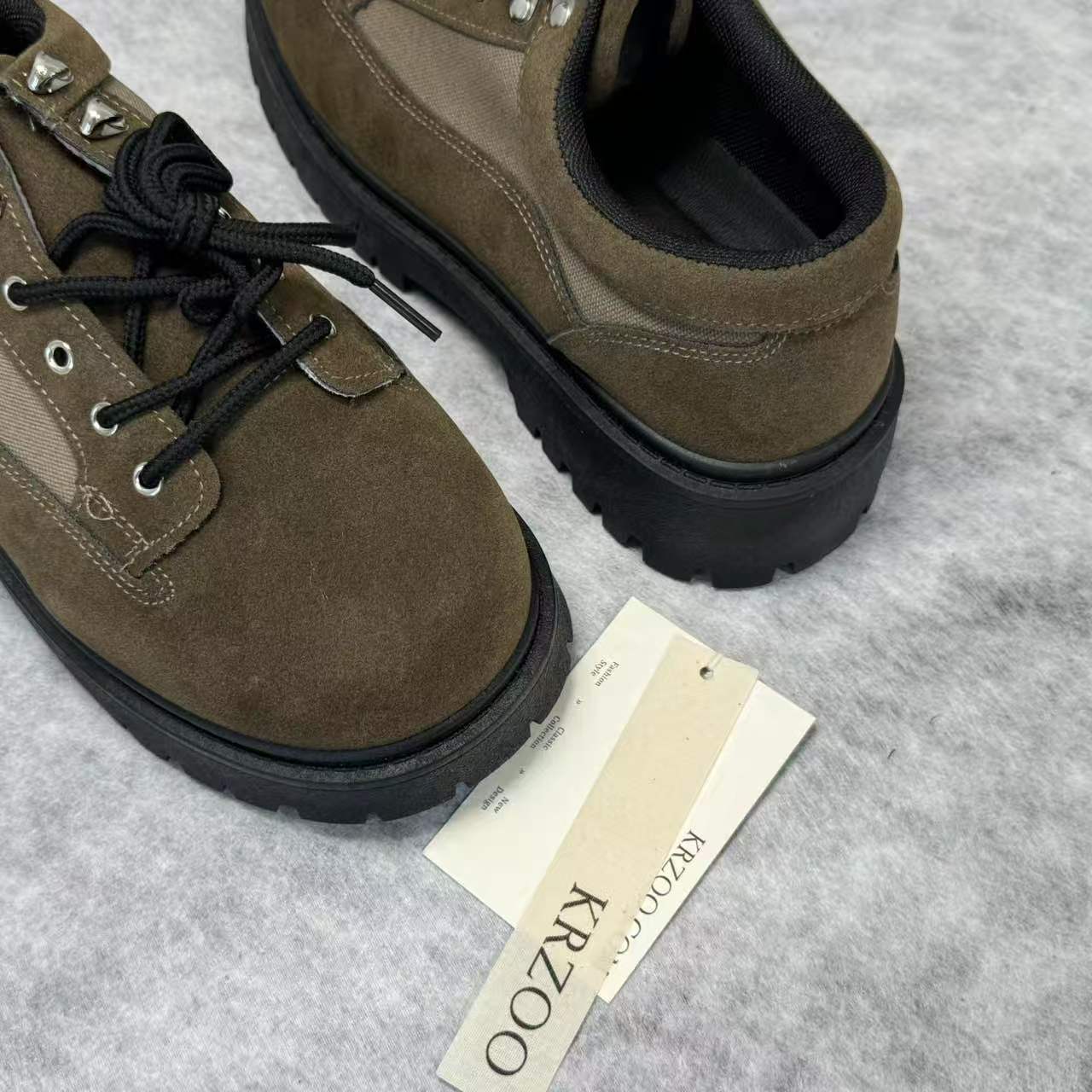 High-top low-cut thick-soled casual leather shoes
