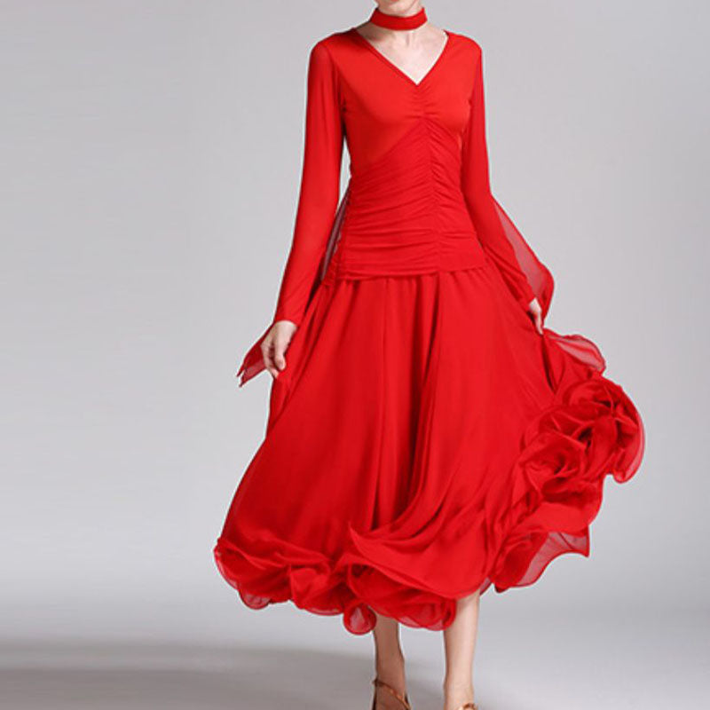 Women's Modern Dance Dress Ballroom Dancing Costume Training Performance Dress