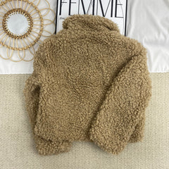 Street-Style Drawstring Fleece Jacket
